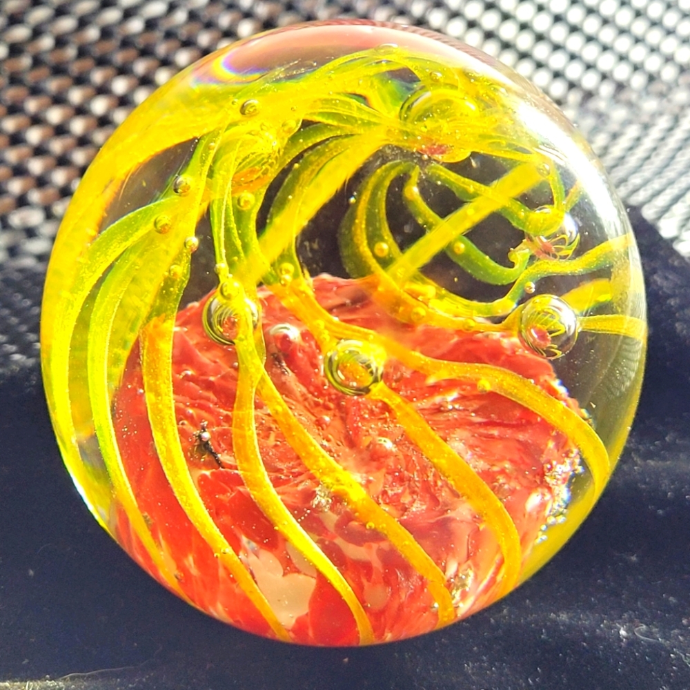 Vintage Multi Color Glass Paper Weight